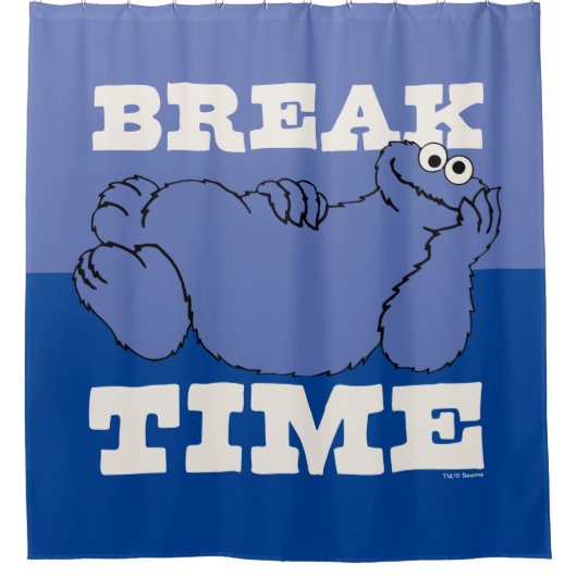 セサミストリート | Cookieモンスターの破壊時間 シャワーカーテン (正面)