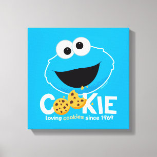 セサミストリート Cookieモンスターを愛するクッキー キャンバスプリント