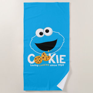 セサミストリート   Cookieモンスターを愛するクッキー ビーチタオル