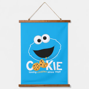 セサミストリート Cookieモンスターを愛するクッキー 吊り下げ型タペストリー