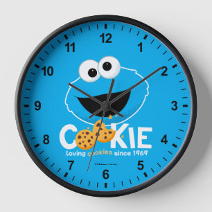 セサミストリート Cookieモンスターを愛するクッキー 壁時計