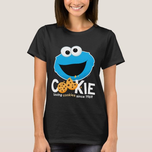 セサミストリート | Cookieモンスターを愛するクッキー Tシャツ (正面)
