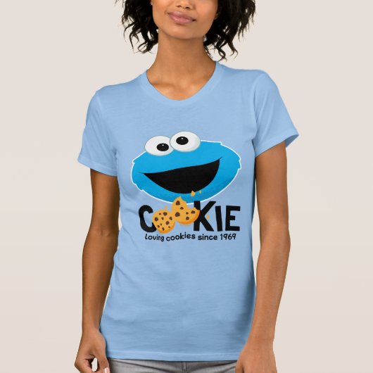 セサミストリート | Cookieモンスターを愛するクッキー Tシャツ (正面)