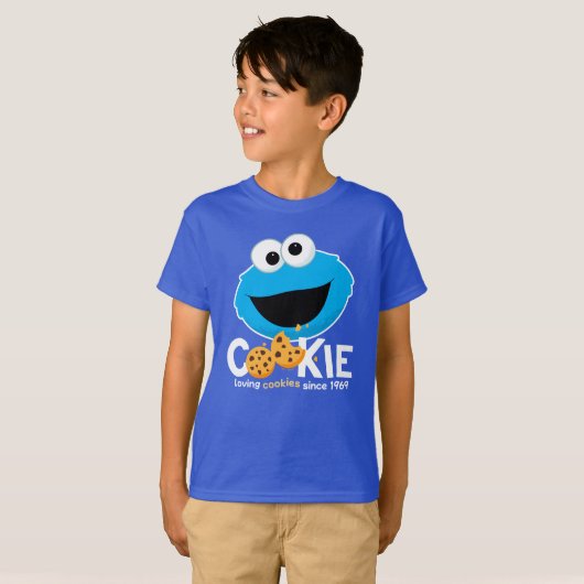 セサミストリート | Cookieモンスターを愛するクッキー Tシャツ (正面フル)