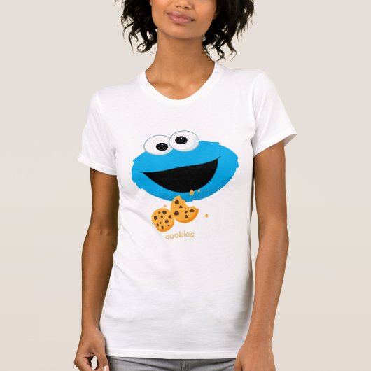 セサミストリート | Cookieモンスターを愛するクッキー Tシャツ (正面)