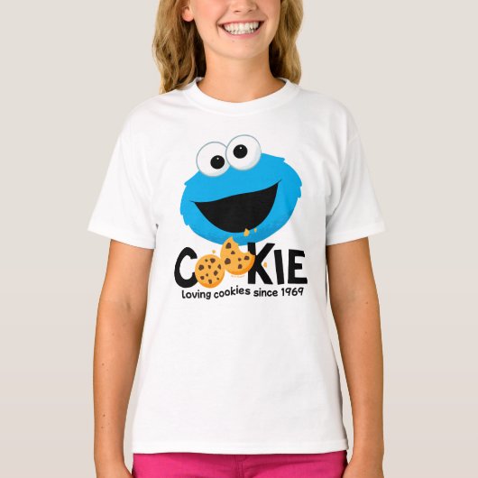 セサミストリート | Cookieモンスターを愛するクッキー Tシャツ (正面)