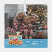 セサミストリート | Cookieモンスターフードトラック ガラスオーナメント (正面)