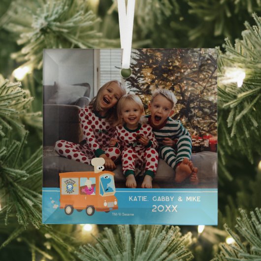 セサミストリート | Cookieモンスターフードトラック ガラスオーナメント (インサイチュ)