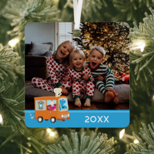 セサミストリート   Cookieモンスターフードトラック メタルオーナメント