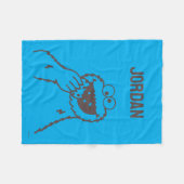 セサミストリート | Cookieモンスターブライト |名前の追加 フリースブランケット (正面(横))