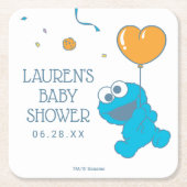 セサミストリート | Cookieモンスターベビーシャワー スクエアペーパーコースター (正面)