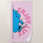 セサミストリート | Cookieモンスターライフ楽しむズ ビーチタオル (正面)