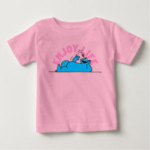 セサミストリート   Cookieモンスターライフ楽しむズ ベビーTシャツ