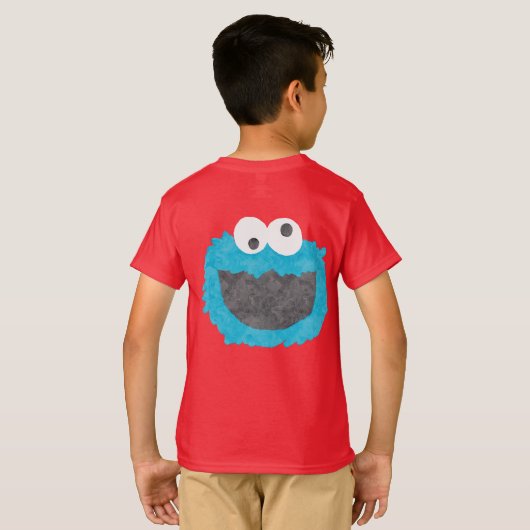 セサミストリート | Cookieモンスター顔 Tシャツ (裏面フル)