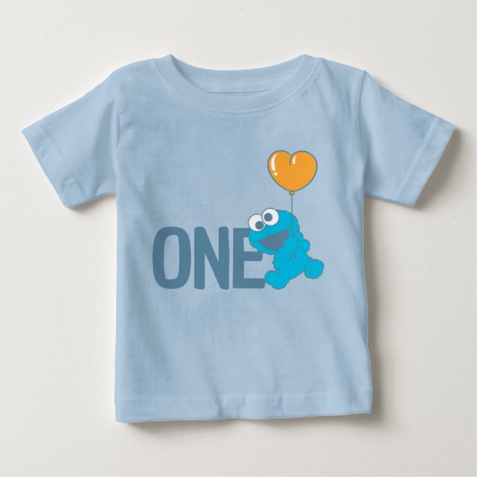 セサミストリート | Cookieモンスター1回目の誕生日 ベビーTシャツ (正面)