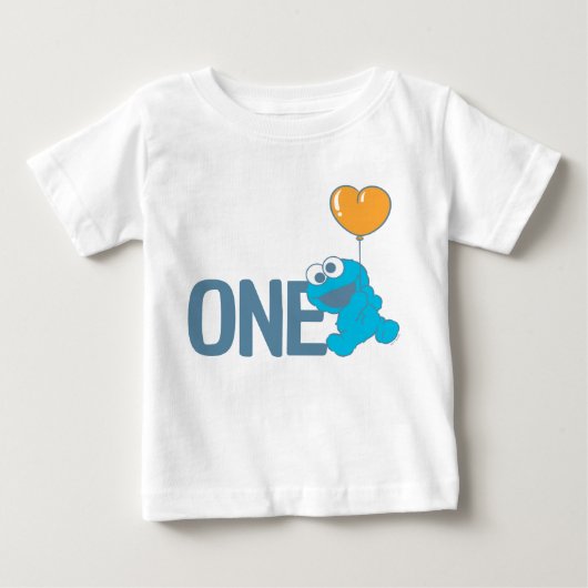 セサミストリート | Cookieモンスター1回目の誕生日 ベビーTシャツ (正面)