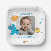 セサミストリート | Cookieモンスター1回目の誕生日 ペーパープレート (正面)