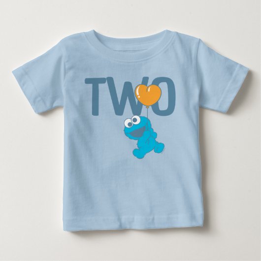 セサミストリート | Cookieモンスター2回目の誕生日 ベビーTシャツ (正面)