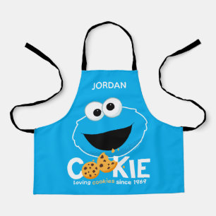 セサミストリート Cookieモンスター 名前の追加 エプロン