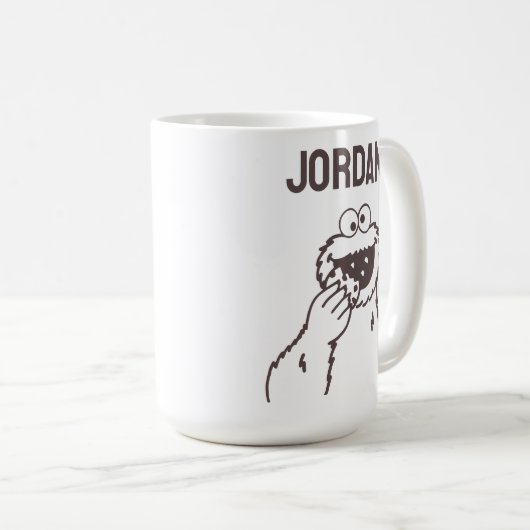 セサミストリート | Cookieモンスター |名前の追加 コーヒーマグカップ (正面右)