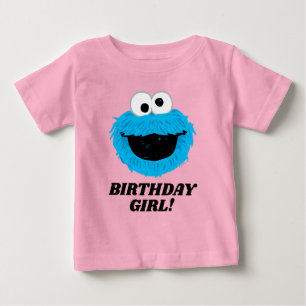 セサミストリート Cookieモンスター – 誕生日ガール ベビーTシャツ