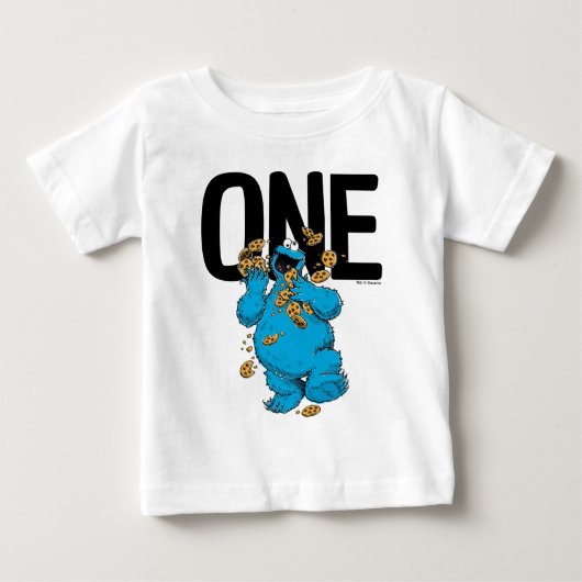 セサミストリート | Cookie Monster私は一つの誕生日 ベビーTシャツ (正面)
