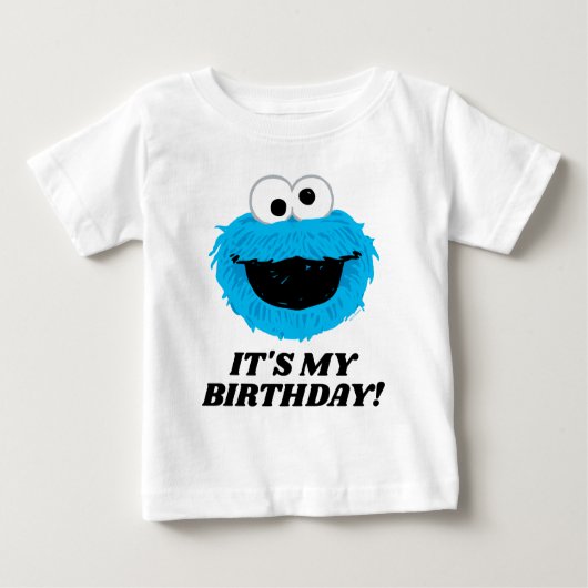 セサミストリート | Cookie Monster – 私の誕生日 ベビーTシャツ (正面)