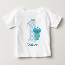 セサミストリート | Cookie Monster First誕生日 ベビーTシャツ