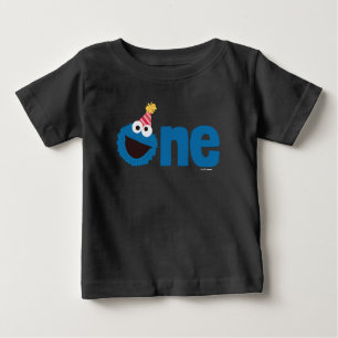 セサミストリート Cookie Monster One最初の誕生日 ベビーTシャツ