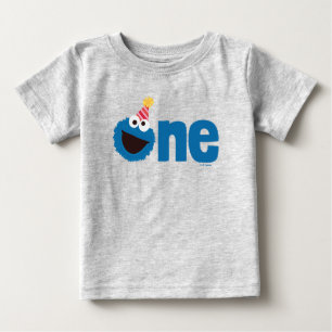セサミストリート Cookie Monster One最初の誕生日 ベビーTシャツ