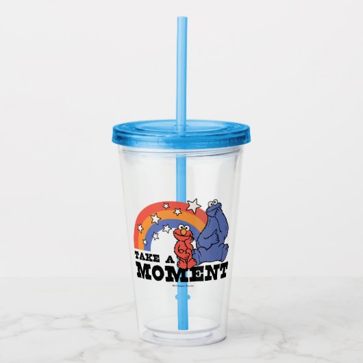セサミストリート | ElmoとCookieに時間がかかる アクリルタンブラー (正面)