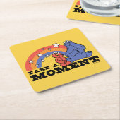 セサミストリート | ElmoとCookieに時間がかかる スクエアペーパーコースター (アングル)