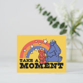 セサミストリート | ElmoとCookieに時間がかかる ポストカード (スタンド正面)