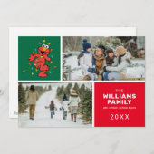 セサミストリート | Elmoファミリーフォトホリデー シーズンカード (正面/裏面)