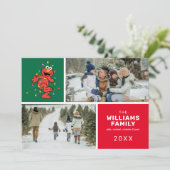 セサミストリート | Elmoファミリーフォトホリデー シーズンカード (スタンド正面)