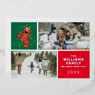 セサミストリート   Elmoファミリーフォトホリデー 箔シーズンカード