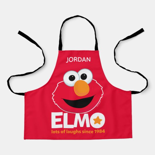 セサミストリート | Elmo多くの笑いあなたの名前を追加 エプロン (正面)