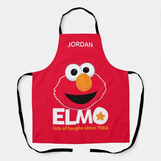 セサミストリート | Elmo多くの笑いあなたの名前を追加 エプロン (正面)