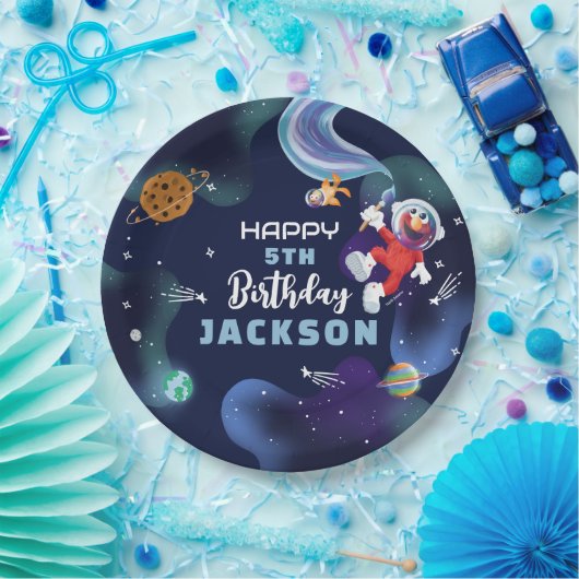 セサミストリート | Elmo宇宙ハッピーバースデー ペーパープレート (パーティー)