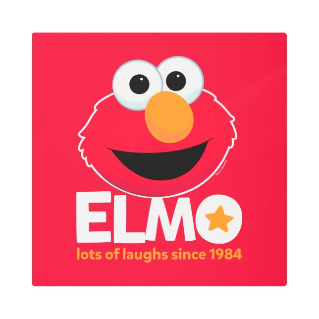 セサミストリート | Elmo 1984年から多くの笑い メタルプリント (正面)