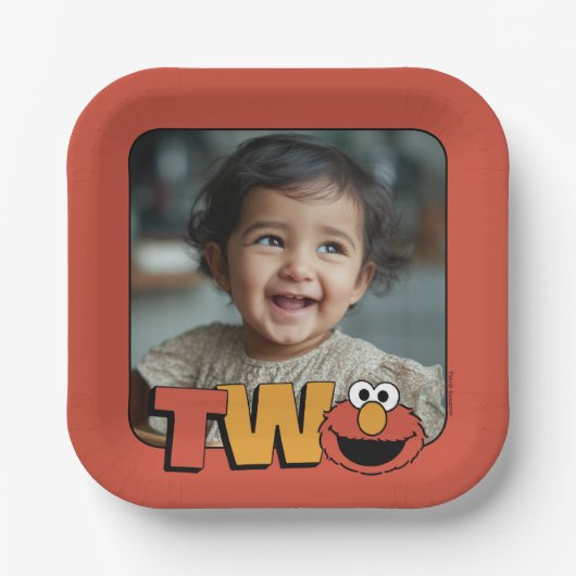 セサミストリート | Elmo - 2番目の誕生日 ペーパープレート (正面)
