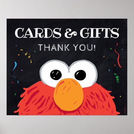 セサミストリート- Elmo Chalkboardカード&ギフトサイン ポスター (正面)