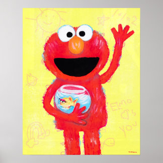 セサミストリート | Elmo with Goldfish ポスター