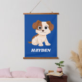 セサミストリート | Elmo's Puppy Tango |名前の追加 吊り下げ型タペストリー (寝室)