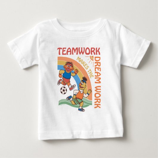 セサミストリート | Ernie & Bert Teamwork ベビーTシャツ (正面)