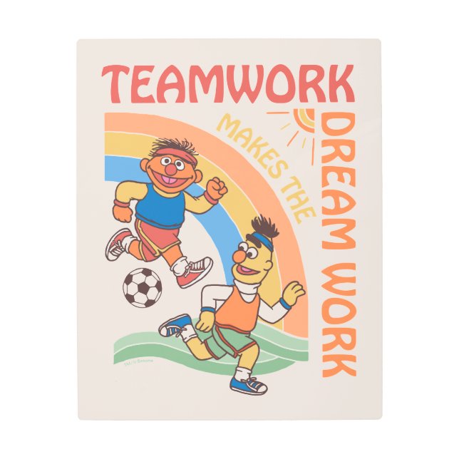 セサミストリート | Ernie & Bert Teamwork メタルプリント (正面)