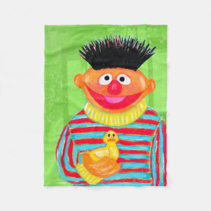 セサミストリート   Ernie with Rubber Duckie フリースブランケット