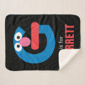 セサミストリート | GはGrover用 シェルパブランケット (正面(横))