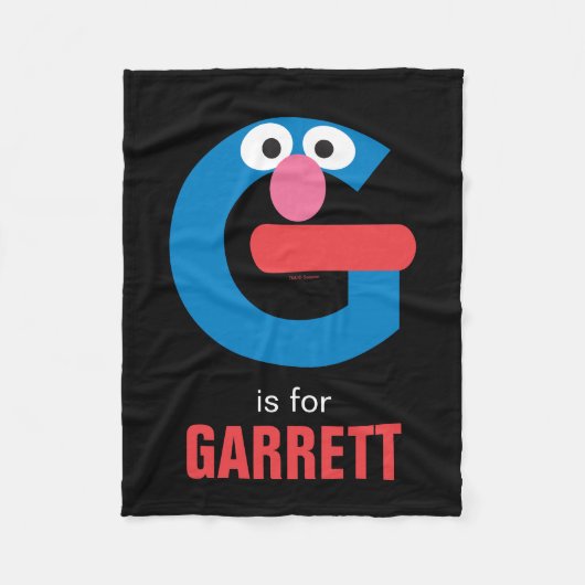 セサミストリート | GはGrover用 フリースブランケット (正面)