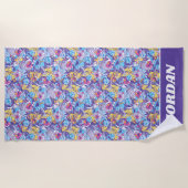 セサミストリート| Groovyダンスパターン ビーチタオル (正面)